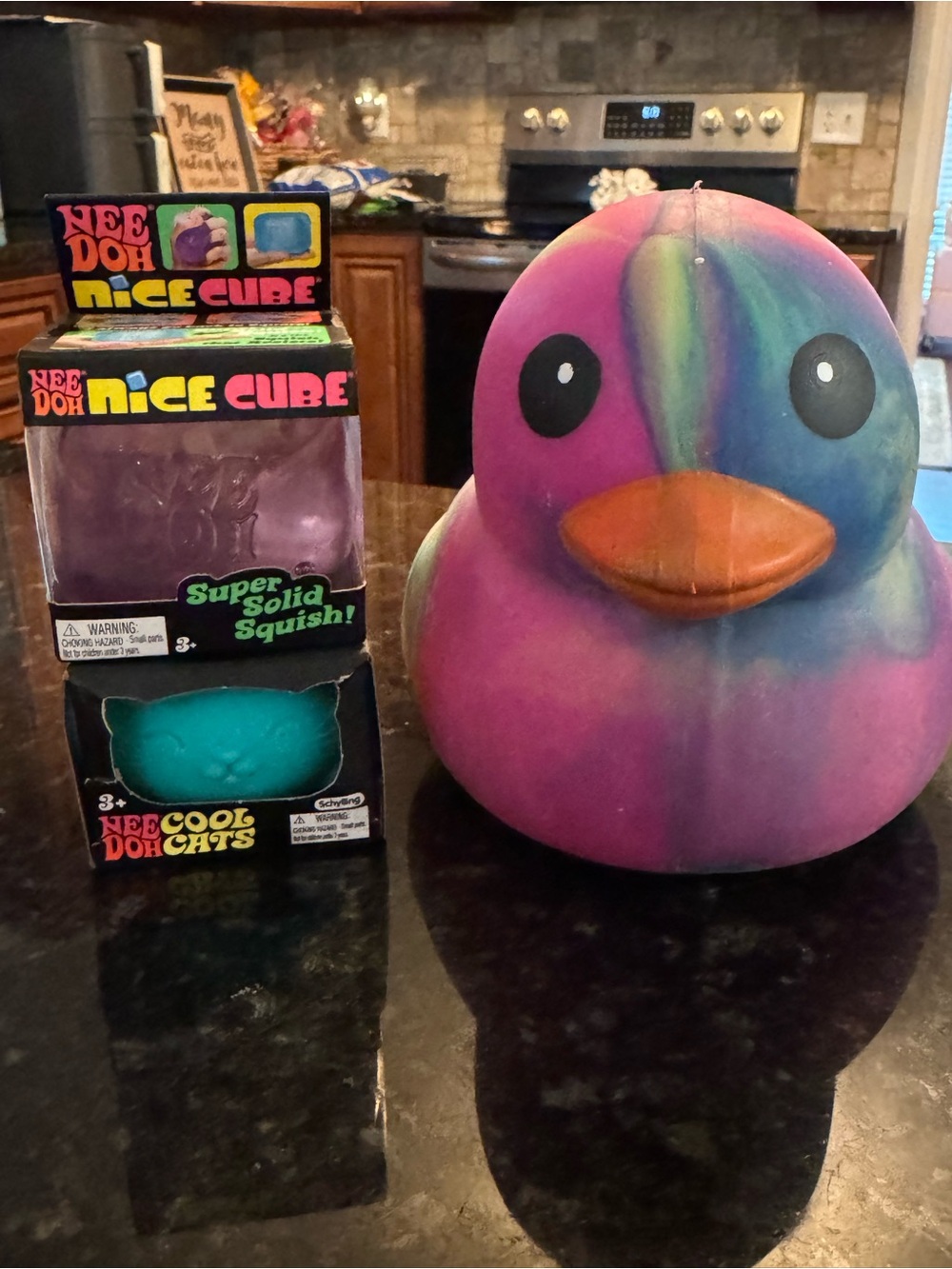 Jumbo Squishy Duck Stress Toy - Needoh Nice Cube- Needoh Cool Cats